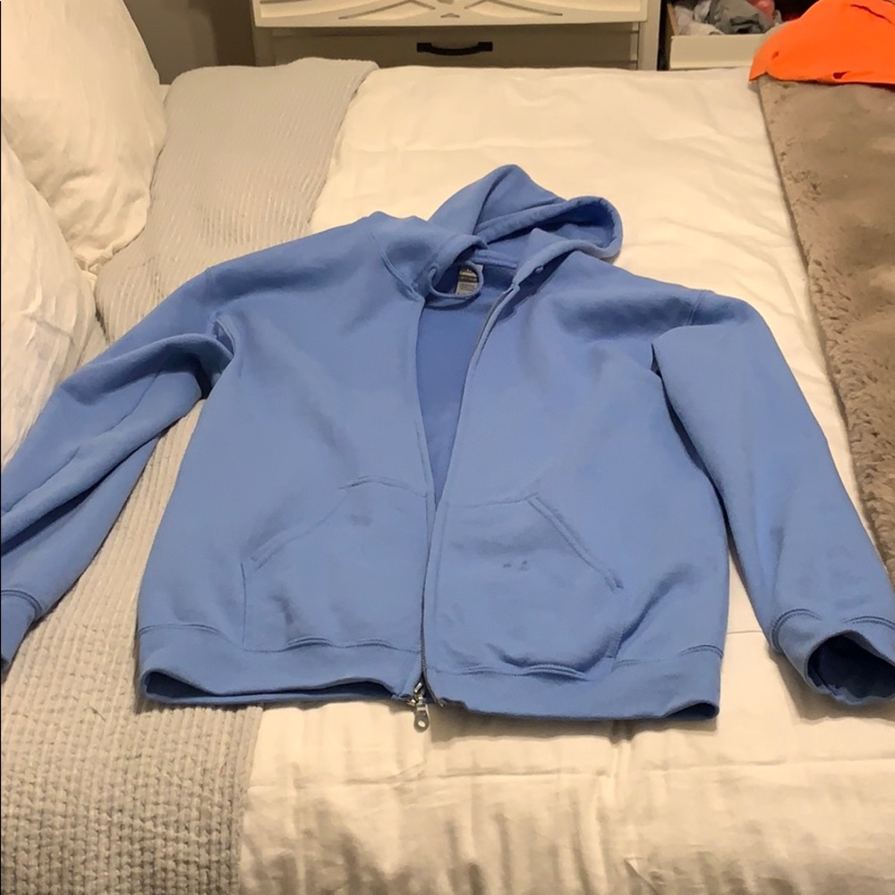 Baby blue gildan hoodie